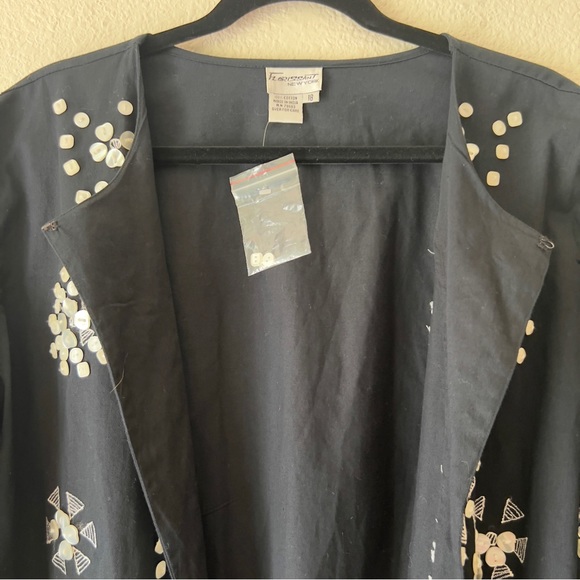 Florissant New York 100% cotton buttons design open jacket blouse Sz 18 - Picture 5 of 10